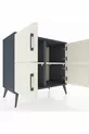 Commode Hyperion 2 étagères 4 portes Anthracite-Pierre de lave
