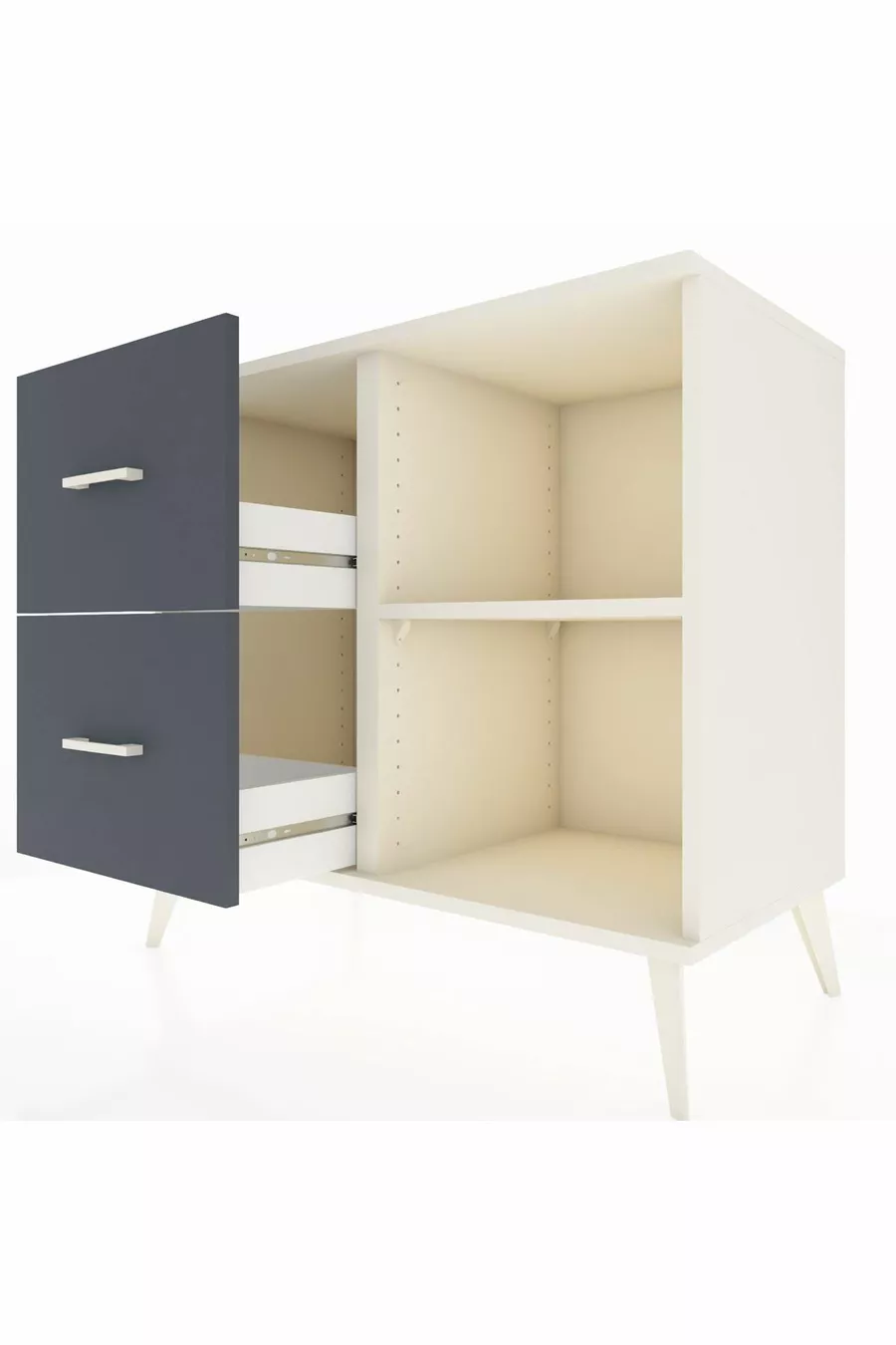 Hyperion Dressoir Enkele Plank 2 Lade Maansteen-Maansteen/Antraciet