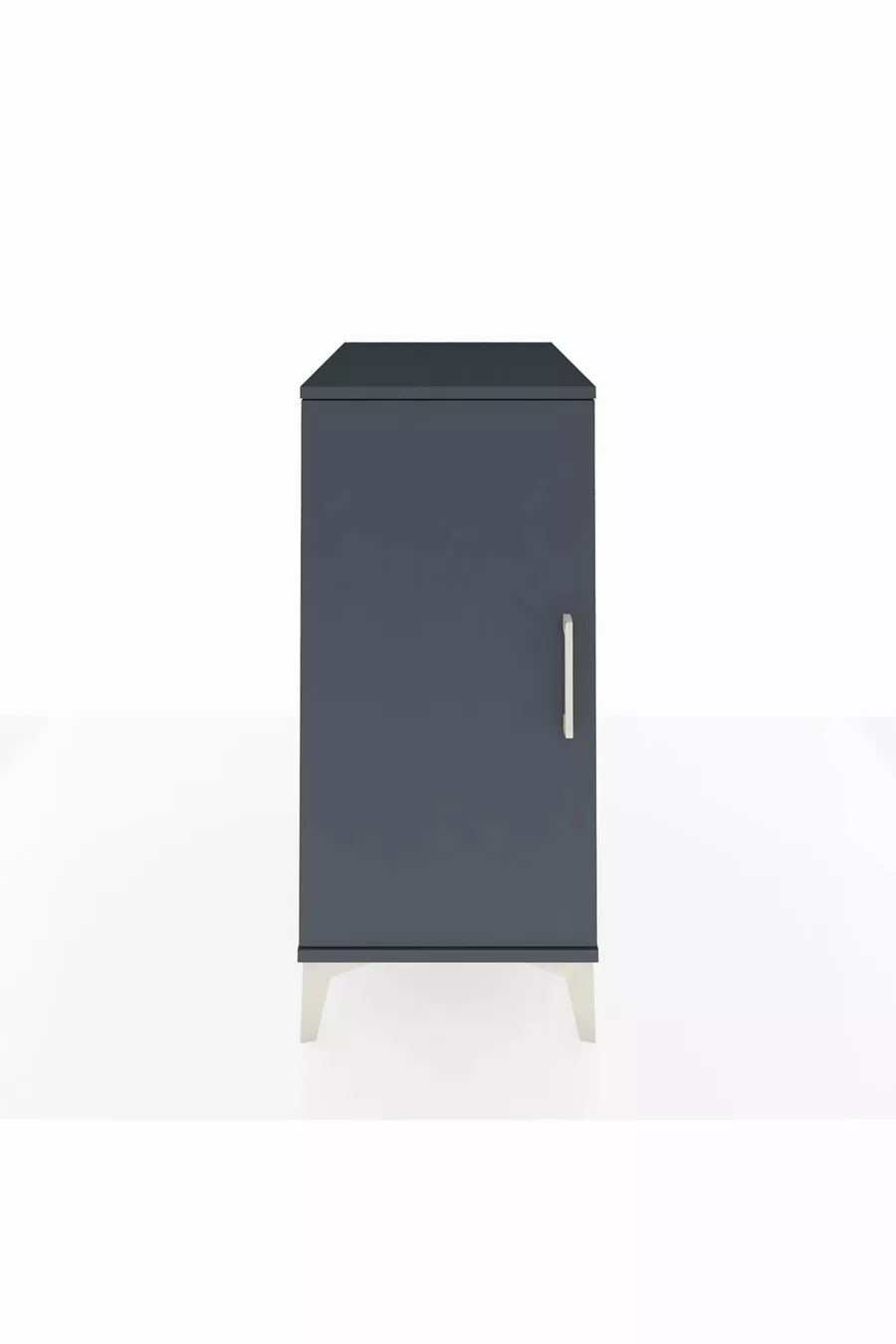 Table de chevet Kronos avec 2 étagères et 1 porte Anthracite-Anthracite