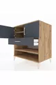 Commode Kronos 3 étagères 1 tiroir 2 portes Pin-Anthracite