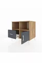 Commode Kronos avec 2 étagères, 1 tiroir et 1 porte, pin-anthracite