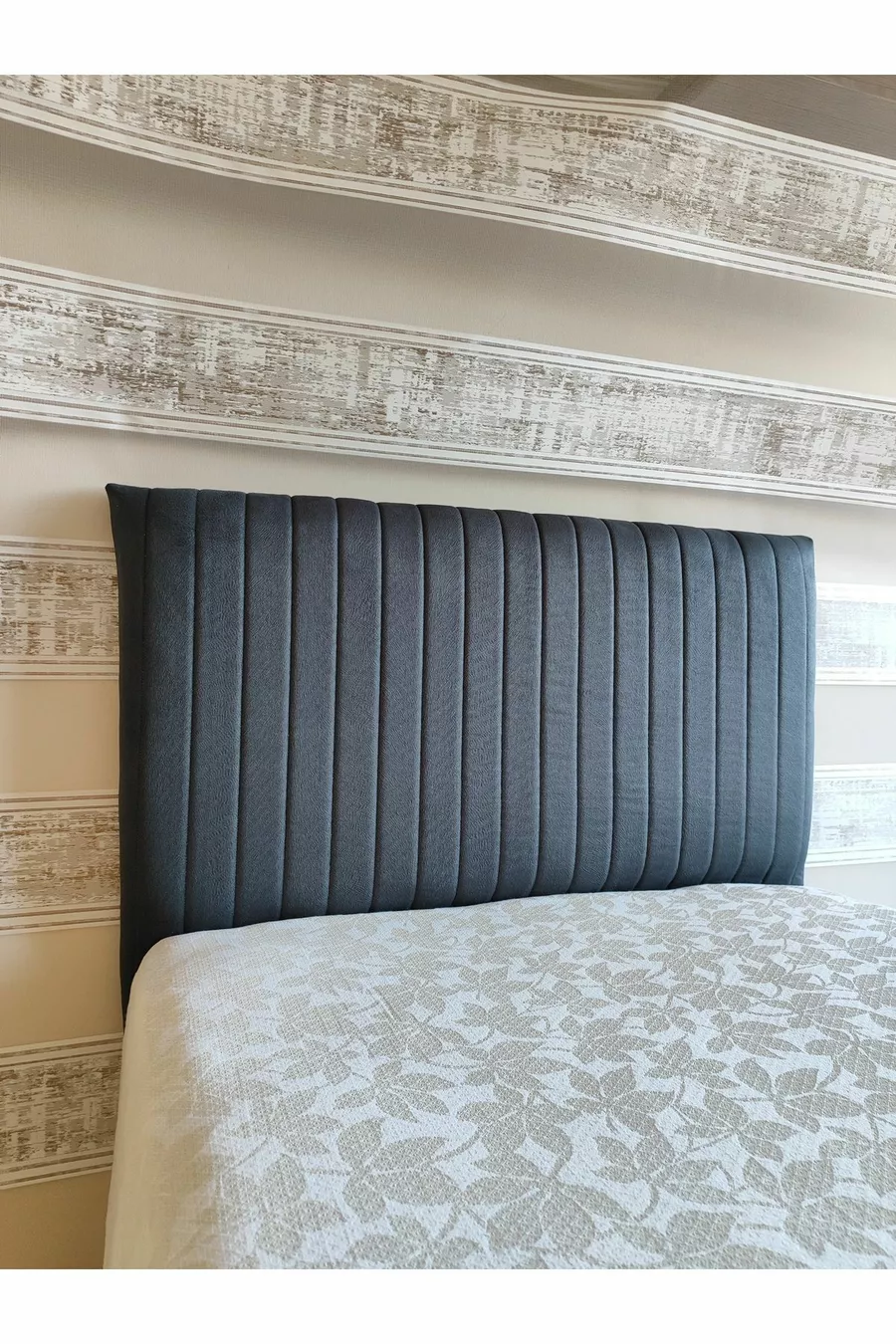 Design Sonne Linen Bed Base Headboard Cover Cm Anthracite