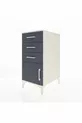 Kronos Table de Chevet 3 Tiroirs avec 1 Porte Mésolithique-Anthracite