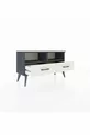 Commode Arges 2 étagères 2 tiroirs Anthracite-Anthracite/Pierre de lune