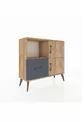 Commode Arges avec 2 étagères, 1 tiroir, 2 portes, en pin/charbon