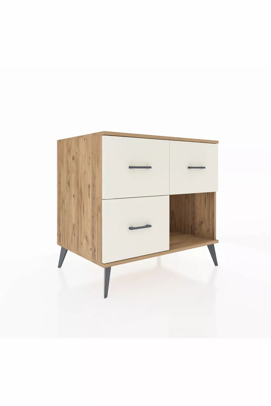 Commode Kronos à 3 tiroirs Pin-Pierre d'Agate