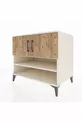 Commode Kronos 3 étagères 2 portes Pierre de lune-Pin