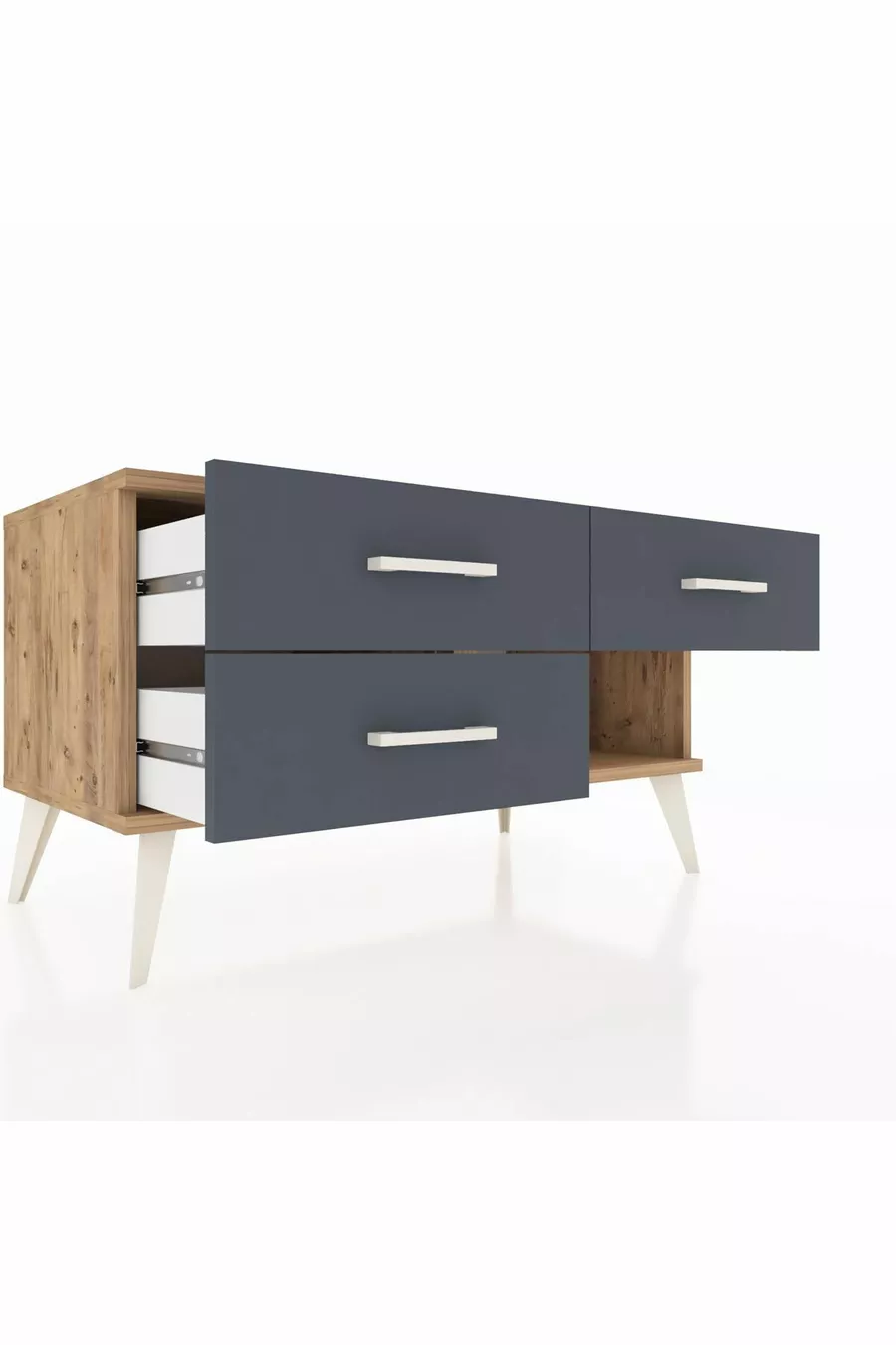 Commode Hyperion 3 tiroirs Pin-Pin/Anthracite
