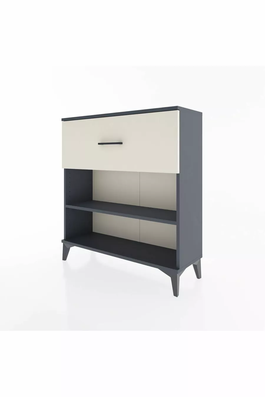 Commode Arges à une étagère et un tiroir, anthracite-pierre de lune