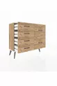 Commode Arges 6 tiroirs Pin-Silex/Pin