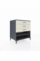 Commode Kronos à une étagère et trois tiroirs Anthracite-Pierre de Lune