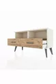 Commode Arges avec 2 étagères et 2 tiroirs, couleur Pierre de Lune-Pin