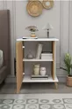 Commode spacieuse & Buffet d'une porte avec 2 étagères, organisateur de chevet pour chambre à coucher - Pin