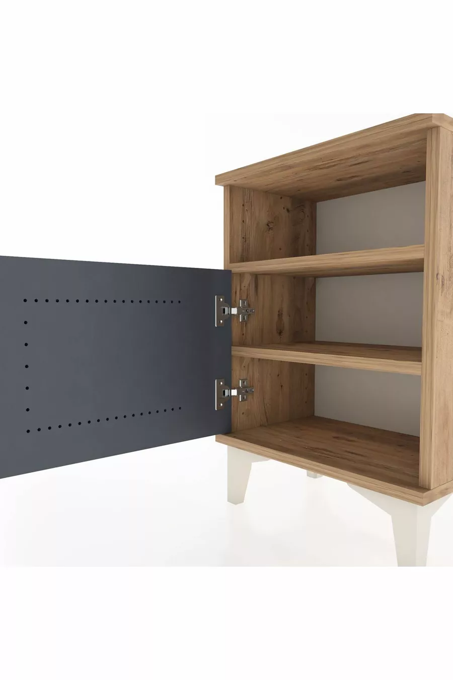 Arges Commode 2 Planken Met 1 Deur Den-Hout-Antraciet
