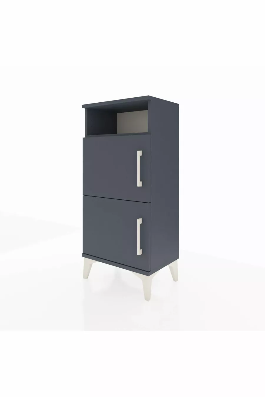 Table de chevet Arges à une étagère et deux portes Anthracite-Anthracite
