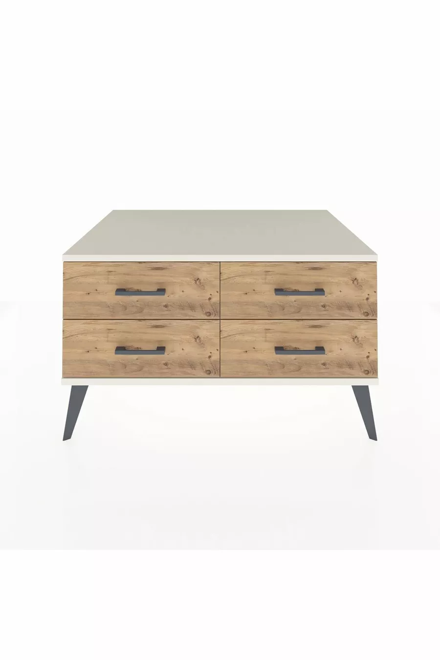 Kronos Dresser 4-Shelf Moonstone-Moonstone/Pine