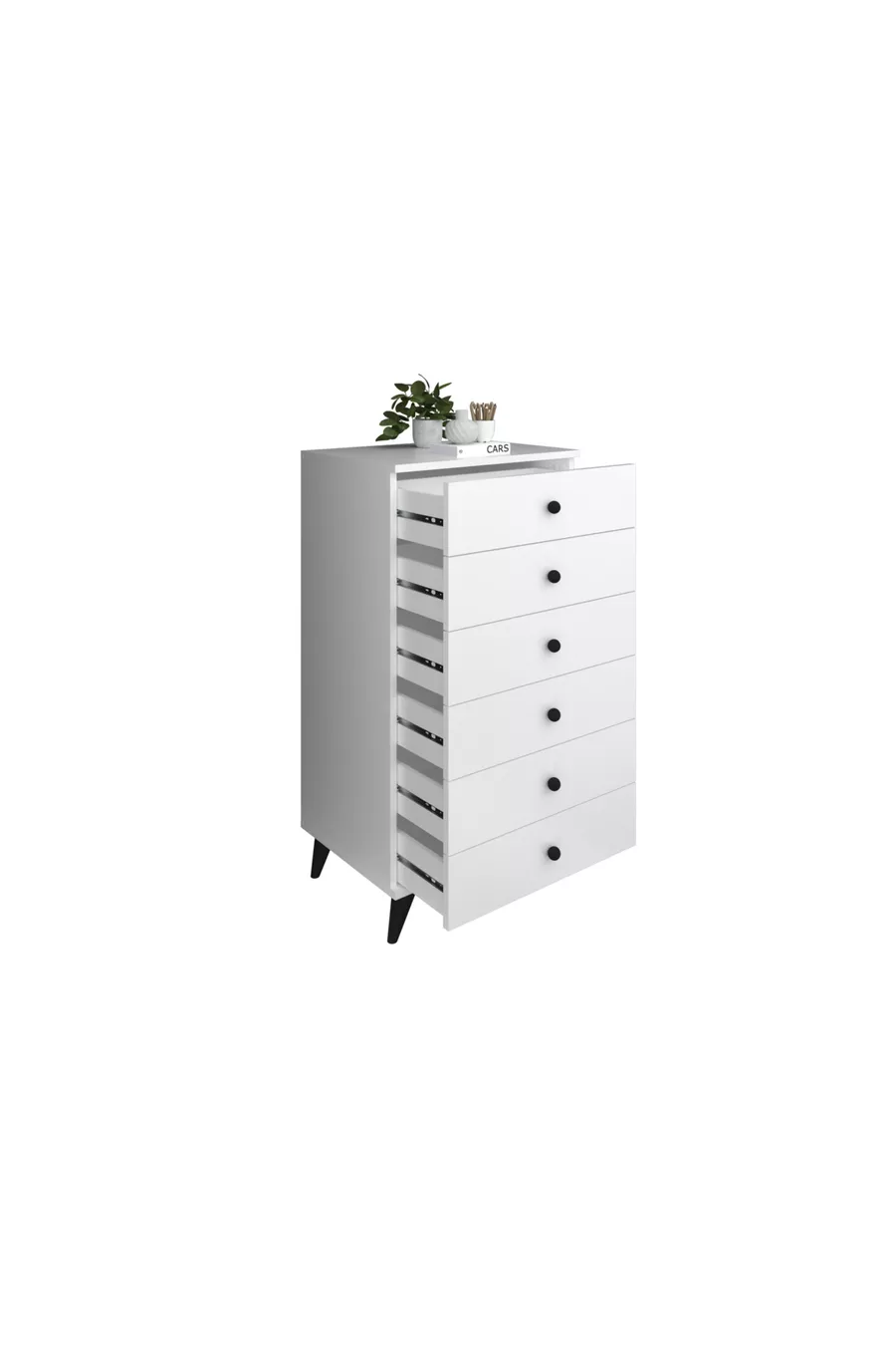 Commode Simple 6 Tiroirs BLANC