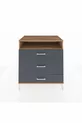 Commode Kronos à une étagère et trois tiroirs en pin-anthracite