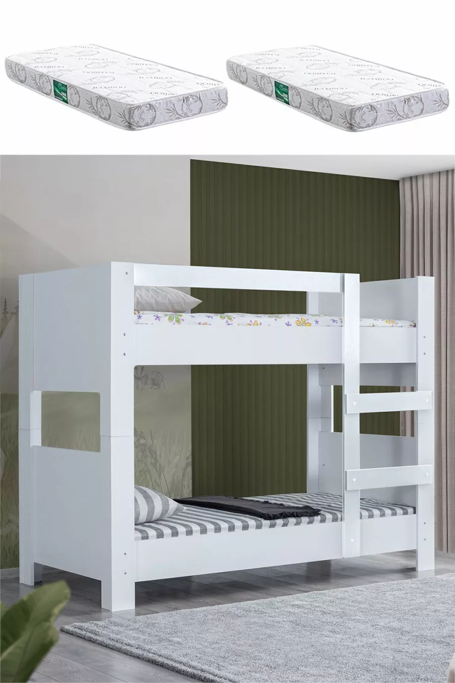 Ranza, Açelya Letto a Castello Smontabile con 2 Materassi Comfort