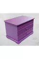 Hobi ERDL Bijoux Maquillage Commode 2 Tiroirs Miroir Brillant Violet Bois MDF Fait Main