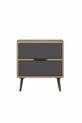 Elina Bedside Table with 2 Drawers - Gold/Anthracite