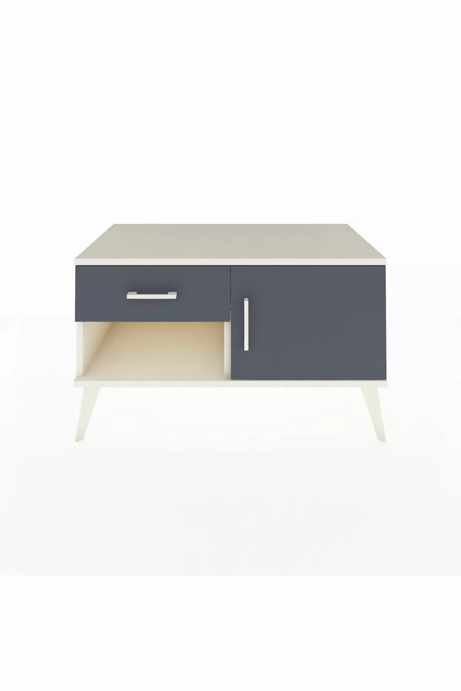 Commode Hyperion à une étagère, un tiroir et une porte en pierre de lune-anthracite