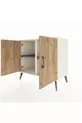 Commode Hyperion 2 étagères 2 portes Pierre de lune-Pin/Anthracite