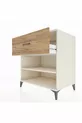 Commode Kronos à une étagère et un tiroir, Pierre de lune-Pin