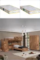 Letto a castello, letto a castello Aura con scrivania, armadio a 3 ante + 2 materassi Comfort