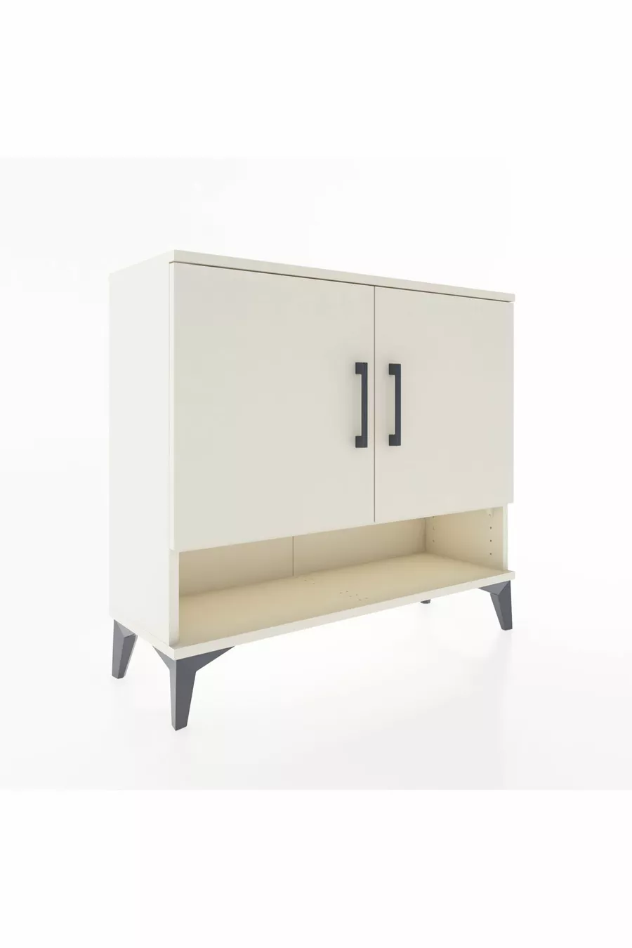 Commode Arges 2 étagères 2 portes Pierre de lune-Pierres de lune
