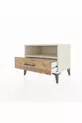 Commode Hyperion à une étagère et un tiroir, Pierre de lune-Pin