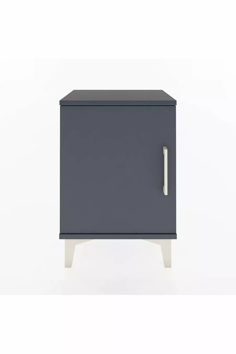 Table de chevet Arges à 2 étagères et 1 porte, anthracite-anthracite
