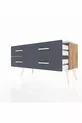 Commode Arges à 4 étagères Pin-Silex/Anthracite