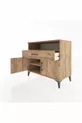 Commode Hyperion 2 étagères, 1 tiroir, 2 portes, pin-pin