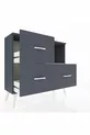 Commode Arges à une étagère et 3 tiroirs Anthracite-Sable/Anthracite