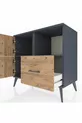 Commode Hyperion 2 étagères 1 tiroir 2 portes Anthracite-Épicéa