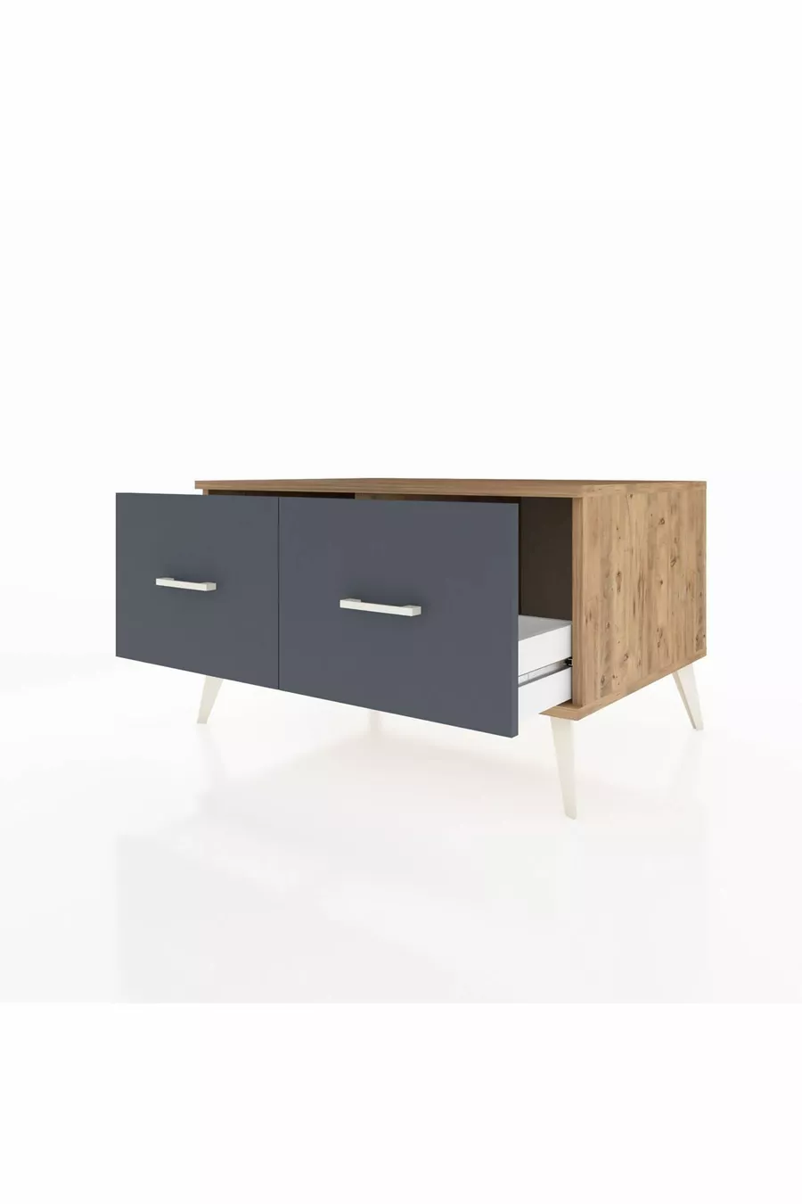 Commode Kronos 2 tiroirs Pin-Pin/Anthracite