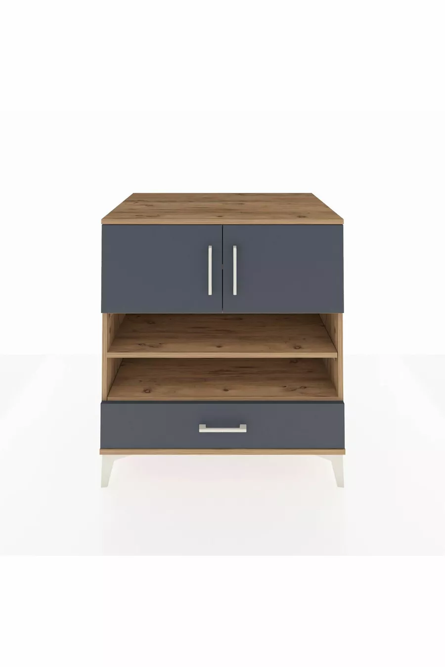 Kronos Dresser with 4 Shelves, 1 Drawer, 2 Doors, Pine-Anthracite