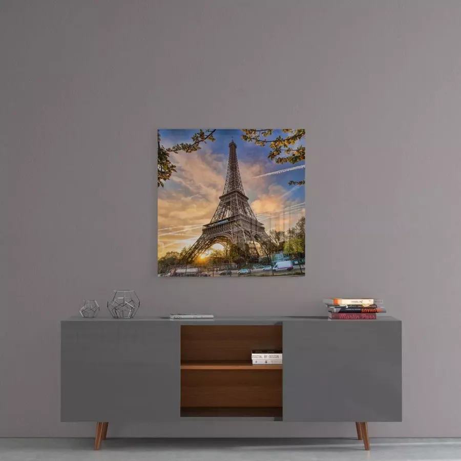 Peinture sur verre de la tour Eiffel