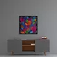 Peinture sur verre de feuilles colorées