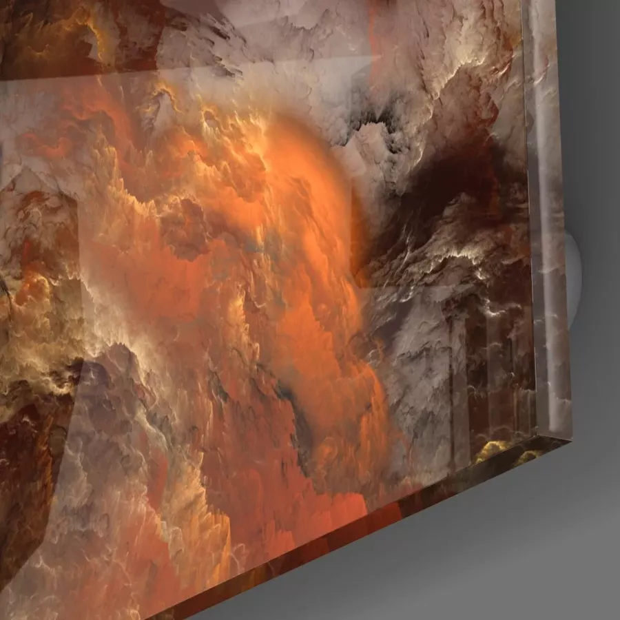 Peinture en Verre Abstraite Chaos Doré