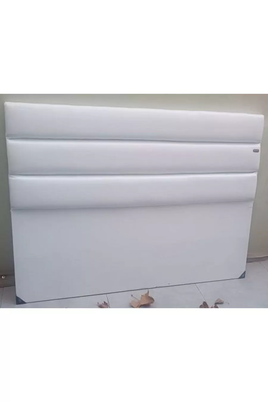 Titel DK Doppelbett Künstliches Leder Stoff Modell Weiß Farbe Handgemacht