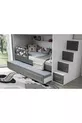 Lits superposés Mars avec tiroirs, anthracite & blanc, structure en acier avec revêtement en membrane, 100% MDF