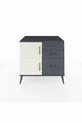 Kronos Dresser Single Shelf 3 Drawers 2 Doors Anthracite-Stone/Anthracite