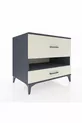 Commode Kronos à une étagère et 2 tiroirs Anthracite-Pierre de Lune