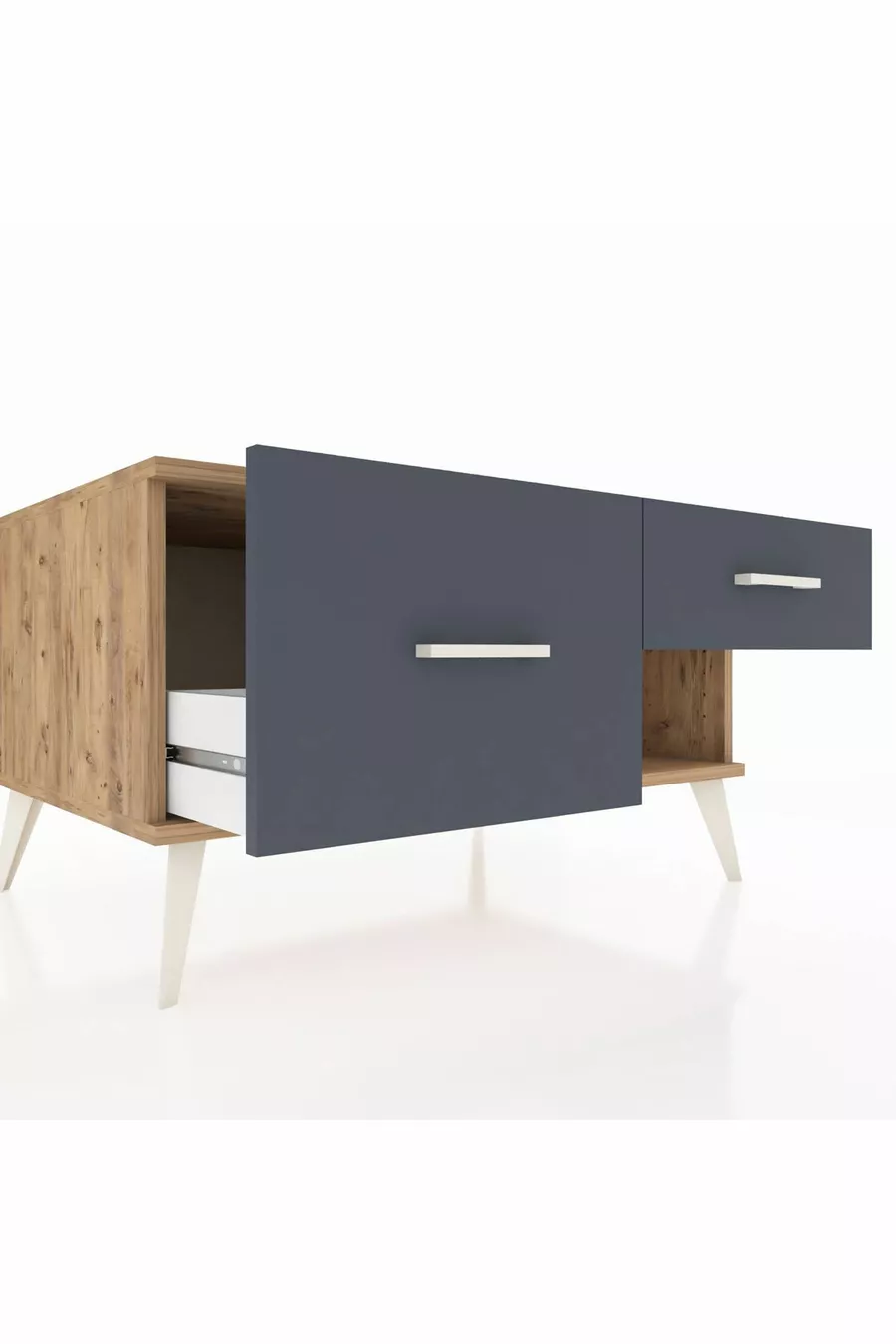 Commode Kronos 2 tiroirs Pin-Pin/Anthracite