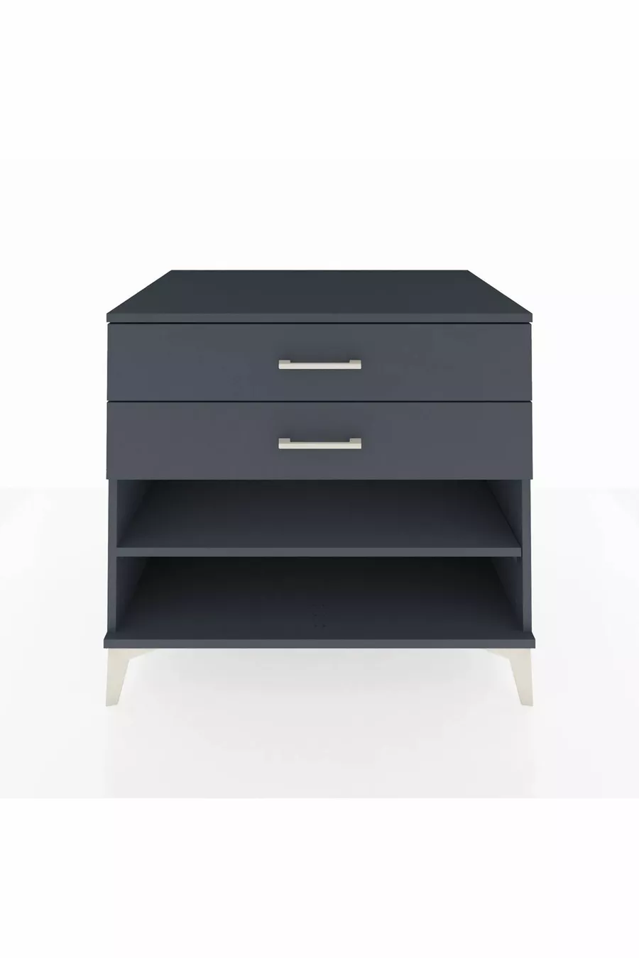 Commode Kronos à une étagère et deux tiroirs Anthracite-Anthracite