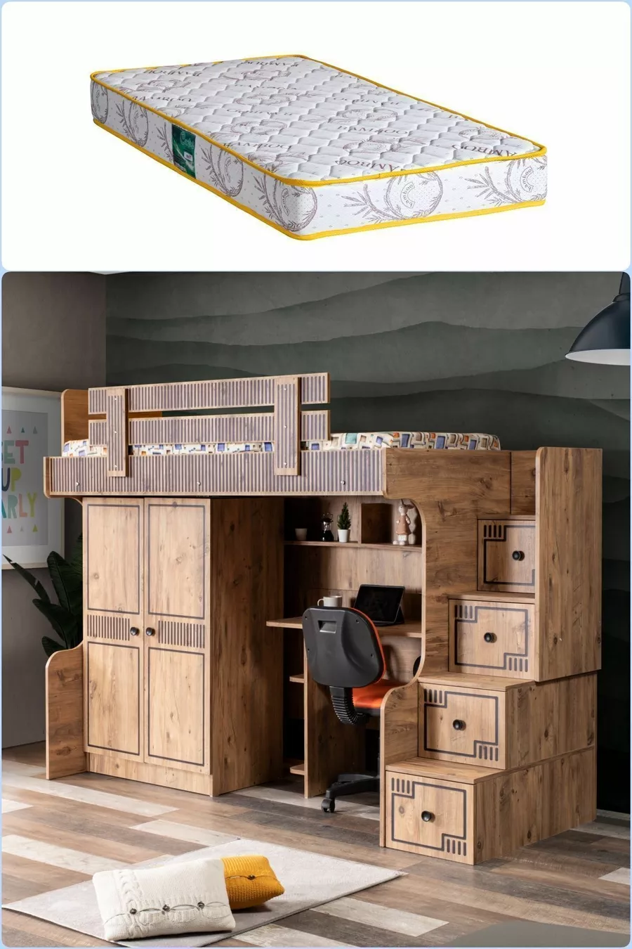 Ranza, Natural Ranza Çalışma Masası Dolap 1 Adet Comfortyatak