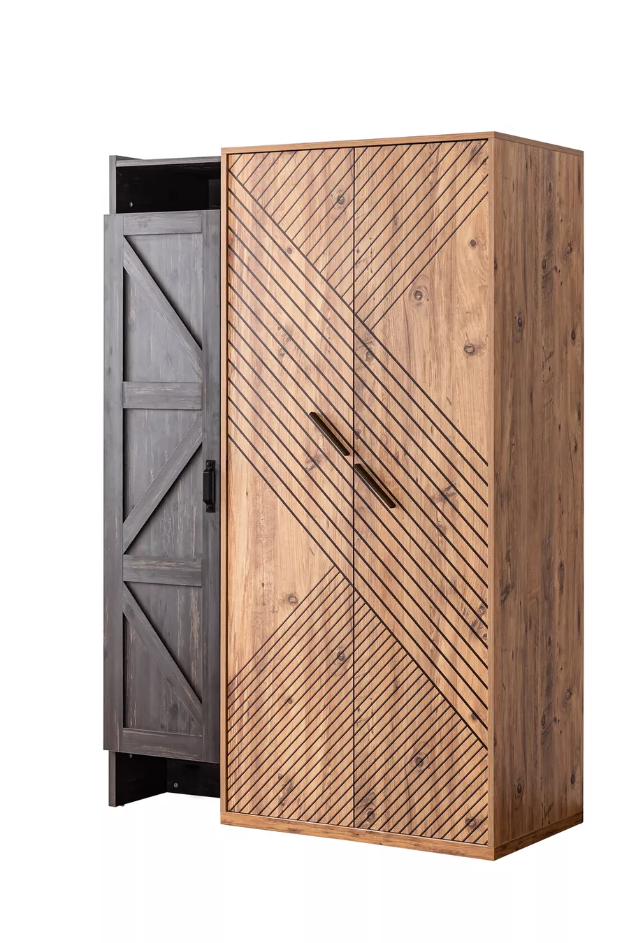 Elit Jugendzimmer - Dreitüriger Schrank, Bettgestell, Nachttisch, Kommode, Schreibtisch, Bücherregal