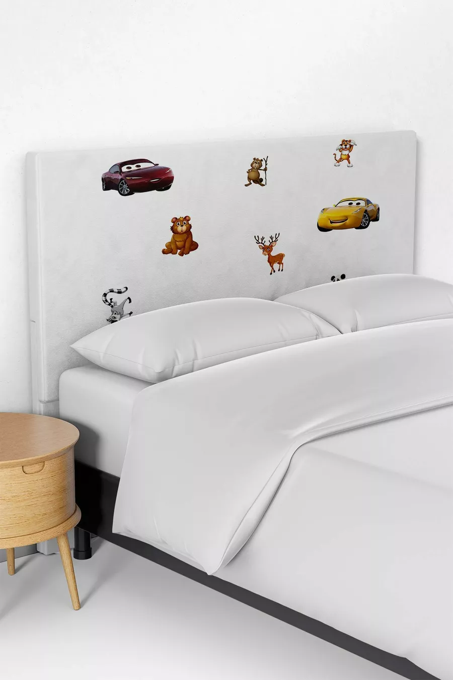 Copriletto con Testiera per Letto Singolo con Motivo Impariamo gli Animali